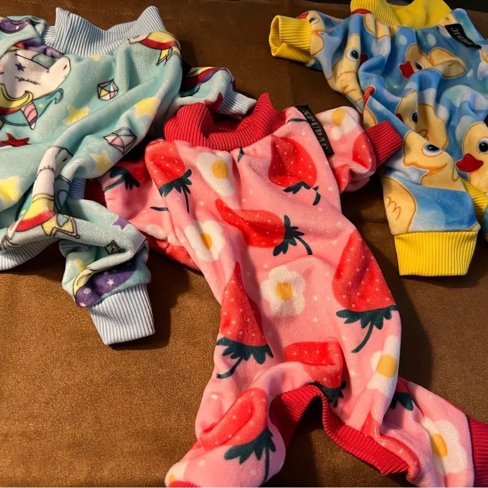 Red Heart-Pattern dog Sweaters and sleepers